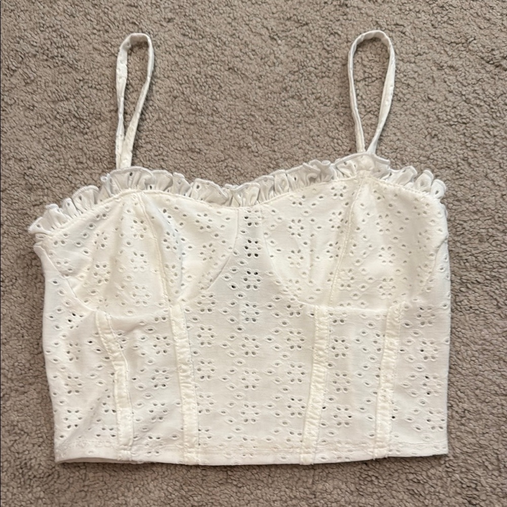 RSQ White Eyelet Camisole Top